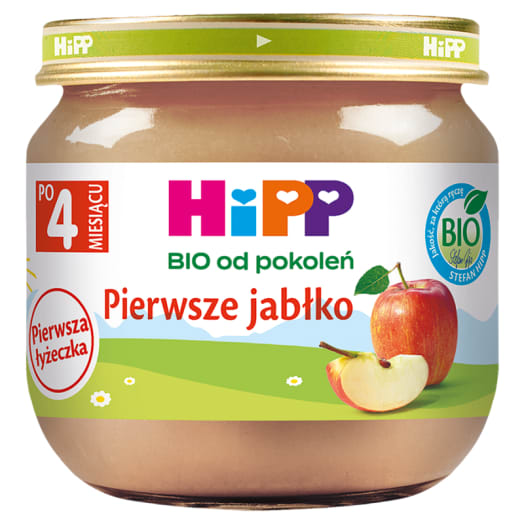 HIPP BIO od pokoleń Pierwsze jabłko po 4. miesiącu
