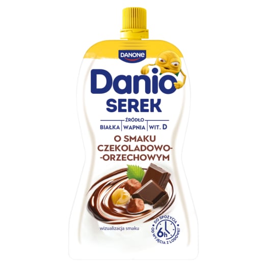 DANIO Serek homogenizowany o smaku czekoladowo-orzechowym w saszetce