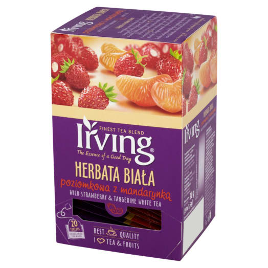 IRVING Herbata biała poziomkowa z mandarynką 20 torebek (saszetki)