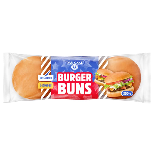DAN CAKE Bułki do burgerów bez sezamu 6 szt
