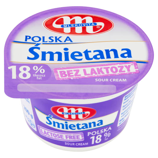 MLEKOVITA Bez laktozy Śmietana 18%