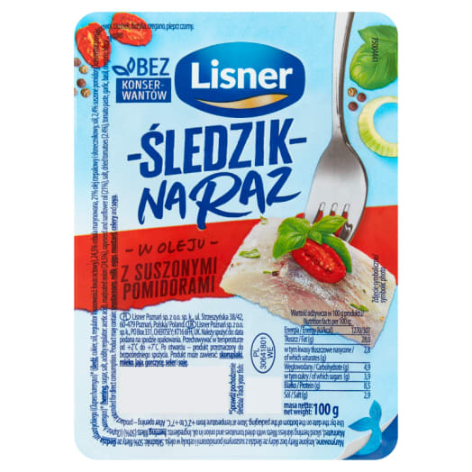 LISNER Śledzik na raz z suszonymi pomidorami i ziołami włoskimi