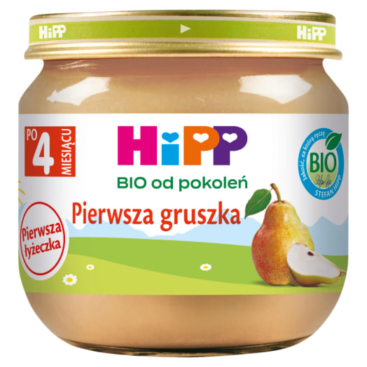 HIPP BIO od pokoleń Pierwsza gruszka po 4. miesiącu