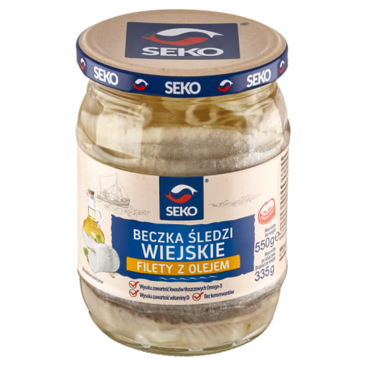 SEKO Beczka śledzi filety z olejem wiejskim