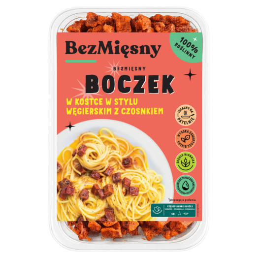 BEZMIĘSNY Bezmięsny Boczek w kostce. W stylu węgierskim z czosnkiem