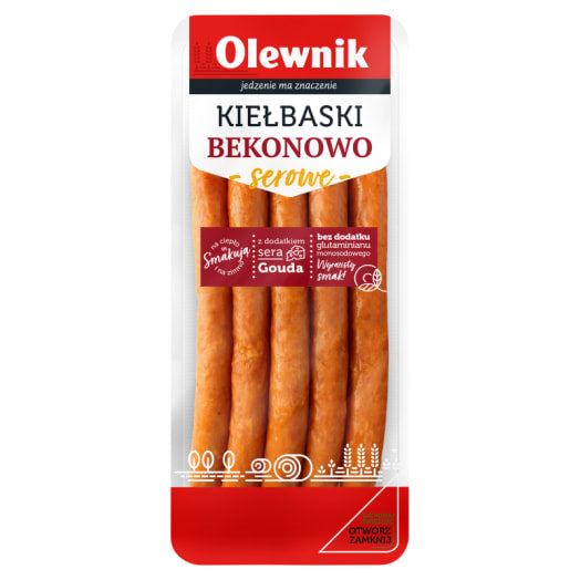 OLEWNIK Kiełbaski bekonowe z serem