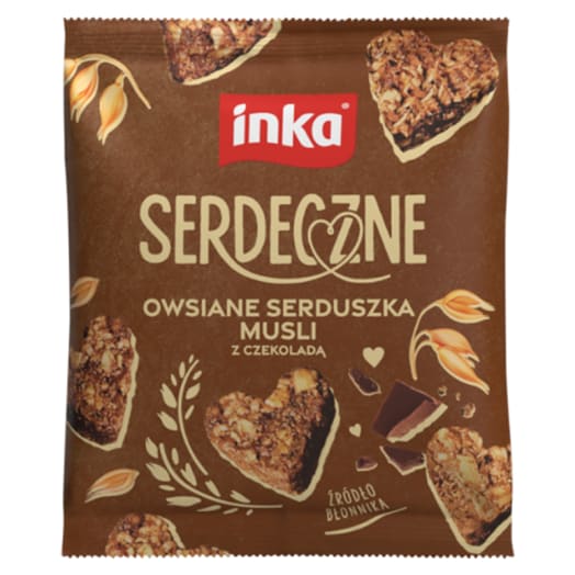 INKA Serdeczne owsiane serduszka musli z czekoladą