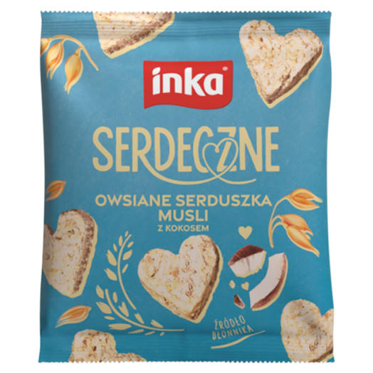 INKA Serdeczne owsiane serduszka musli z kokosem