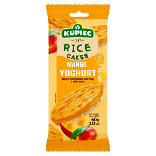 KUPIEC Wafle ryżowe w polewie jogurtowej o smaku mango