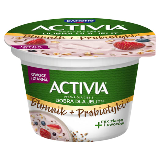 ACTIVIA Jogurt wieloowocowy z ziarnami ze szczepem bakterii ActiRegularis®