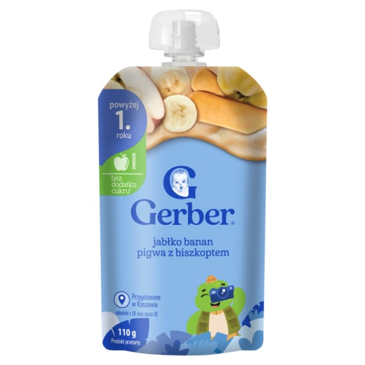 GERBER JUNIOR Deserek jabłko banan pigwa z biszkoptem powyżej 1+ roku