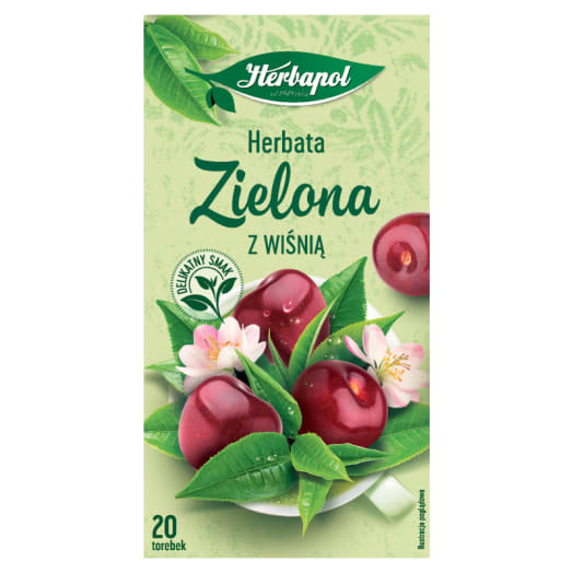 HERBAPOL Herbata zielona Kwitnąca Wiśnia 20 torebek ex.