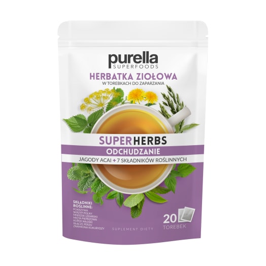 PURELLA SUPERHERBS Herbatka Ziołowa Odchudzanie w torebkach z jagodami acai 20 torebek ex.