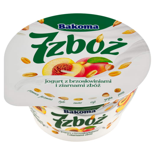 BAKOMA 7 zbóż Jogurt z brzoskwiniami i ziarnami zbóż
