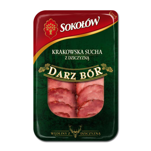 SOKOŁÓW Gold Kiełbasa krakowska sucha z dziczyzną - plastry