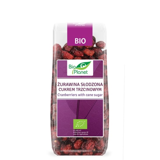 BIO PLANET Żurawina słodzona cukrem trzcinowym BIO