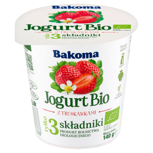 BAKOMA Jogurt z truskawkami BIO