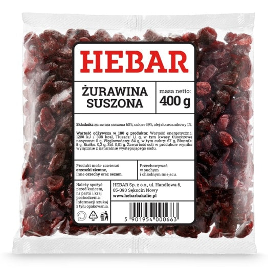 HEBAR Żurawina suszona