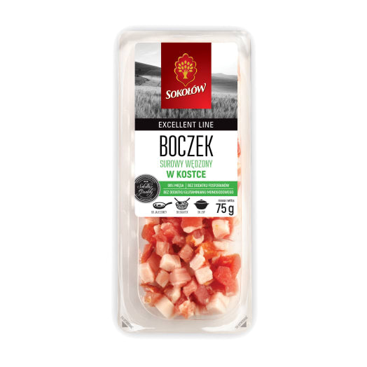 SOKOŁÓW Boczek surowy wędzony w kostce