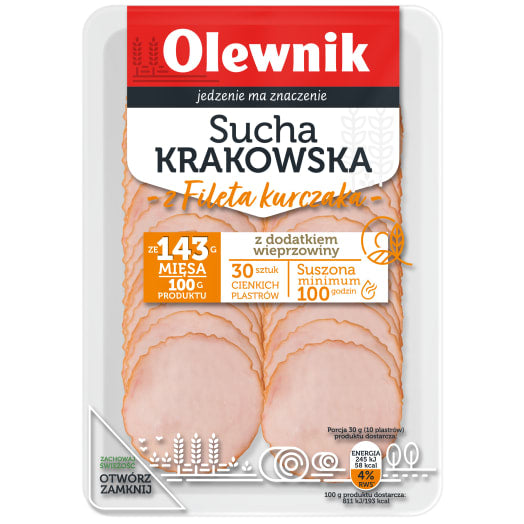 OLEWNIK Kiełbasa krakowska sucha z fileta kurczaka