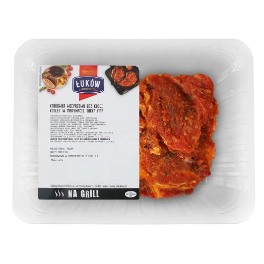 ŁUKÓW Karkówka wieprzowa bez kości marynowana plastry na grill (480g-720g)