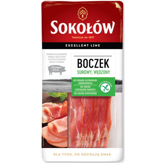 SOKOŁÓW Boczek surowy wędzony - plastry